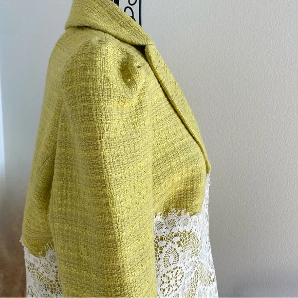 SOLD Robert Rodriguez Cropped Yellow Tweed Blazer Jacket - Picture 6 of 11